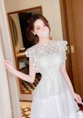 VGU0830 - ĐẦM TÂNG CAO CẤP PHỐI REN (KÈM TAG HOA)