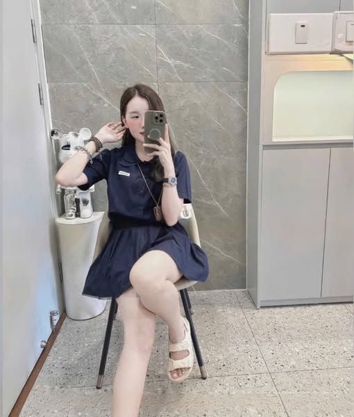 VGU0829 - SET ÁO + C.VÁY MIUMIU (XANH ĐEN)