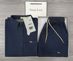 TB8739 - SET JEAN DENIM LOGO THÊU - XANH NHẠT