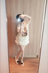 VGU0832 - SET ÁO REN IN TABBU CAT - CHÂN VÁY TẦNG