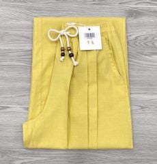 KS1030 - QUẦN LINEN ỐNG RỘNG - VÀNG (QUẦN LẺ)