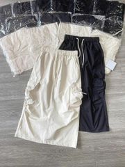 VGU0843 - CHẤN VÁY DÀI PHỐI TÚI - ĐEN (C.VÁY LẺ)
