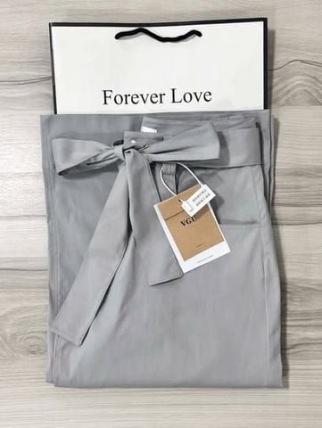 VGU0828 - QUẦN DÀI ỐNG RỘNG ( KÈM DÂY ) - MÀU XÁM