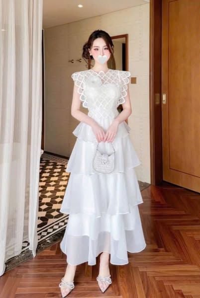 VGU0830 - ĐẦM TÂNG CAO CẤP PHỐI REN (KÈM TAG HOA)