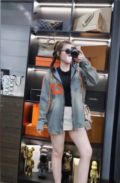 VGU0856 - ÁO KHOÁC PHỐI SỌC CAM SỐ 93 (ÁO LẺ)