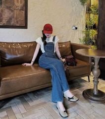 VGU0877 - SET 2 MÓN ÁO THUN TRẮNG - QUẦN YẾM JEAN DÀI