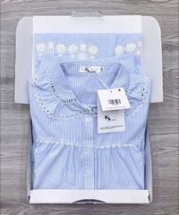 KS1064 - SET ÁO PHỐI VIỀN REN - CHÂN VÁY THÊU