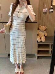 VGU0867 - ĐẦM LEN SỌC DÁNG DÀI