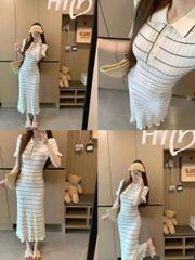VGU0867 - ĐẦM LEN SỌC DÁNG DÀI