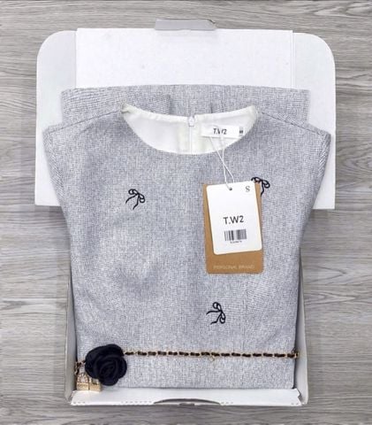 KS1067 - ĐẦM NGẮN THÊU NƠ (KÈM DÂY CỘT)