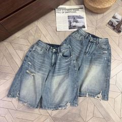 TB8839 - SET ÁO THUN IN BÉ GÁI + QUẦN JEAN NGỐ (XANH ĐEN)