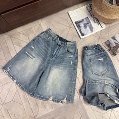 TB8839 - SET ÁO THUN IN BÉ GÁI + QUẦN JEAN NGỐ (XANH ĐEN)