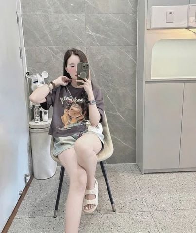 TB8815 - SET ÁO THUN XÁM IN BÉ GÁI SWEETDAY + QUẦN SHORT JEAN