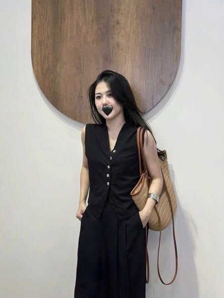 TB5790 - SET ÁO GILE - QUẦN DÀI ĐEN