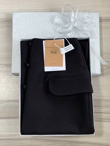 VGU0903 - CHÂN VÁY DÀI PHỐI NÚT ĐEN (VÁY LẺ)