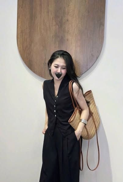 TB5790 - SET ÁO GILE - QUẦN DÀI ĐEN