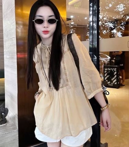 VGU0978 - SET ÁO HỌA TIẾT PHỐI NƠ + QUẦN SHORT