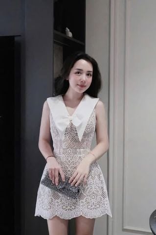 SKY8878 - ĐẦM CAO CẤP REN SÁT NÁCH PHỐI NƠ