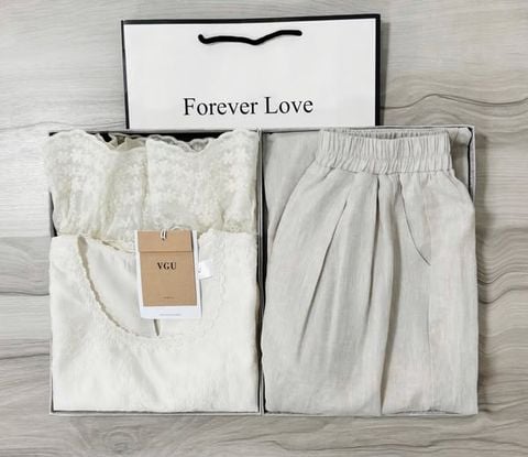 VGU0996 - SET ÁO REN SÁT NÁCH + QUẦN DÀI