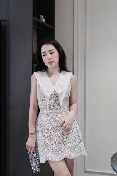 SKY8878 - ĐẦM CAO CẤP REN SÁT NÁCH PHỐI NƠ