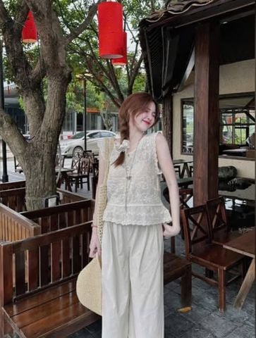 VGU0996 - SET ÁO REN SÁT NÁCH + QUẦN DÀI