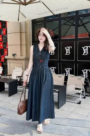 TB8807 - ĐẦM JEAN DENIM SÁT NÁCH