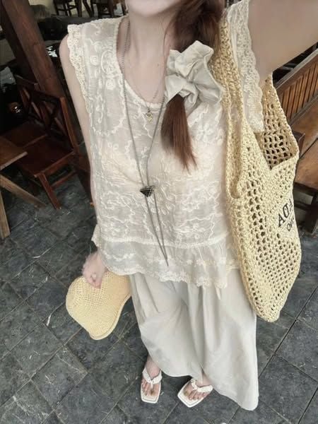 VGU0996 - SET ÁO REN SÁT NÁCH + QUẦN DÀI