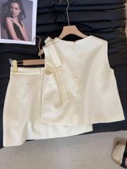 TQ4489 - SET SÁT NÁCH PHỐI NƠ VAI ĐÍNH ĐÁ (KEM)