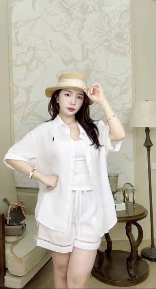 TB8905 - SET 3 MÓN NGẮN THÊU NGỰA - MÀU TRẮNG