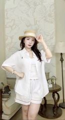 TB8905 - SET 3 MÓN NGẮN THÊU NGỰA - MÀU TRẮNG