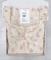 TQ4487 - ĐẦM NGẮN THÊU HOA NHÍ PHỐI NƠ (KEM)