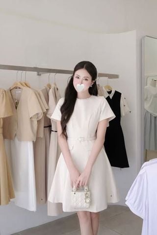 TB5800 - ĐẦM NGẮN KEM CỔ ĐÍNH ĐÁ (KÈM DÂY)