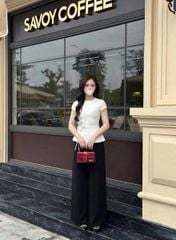 KS1100 - SET ÁO PEPLUM KÈM DÂY CỘT HOA EO - QUẦN DÀI ĐEN