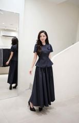 VGU1061 - SET THANH LỊCH CAO CẤP XANH ĐEN (KÈM TAG HOA)