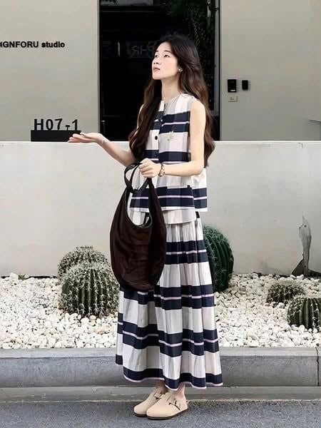 VGU1023 - SET SÁT NÁCH SỌC NGANG KÈM TAG