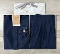 VGU1061 - SET THANH LỊCH CAO CẤP XANH ĐEN (KÈM TAG HOA)