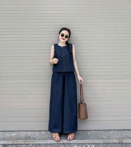 TB8777 - SET JEAN SÁT NÁCH (XANH ĐẬM)