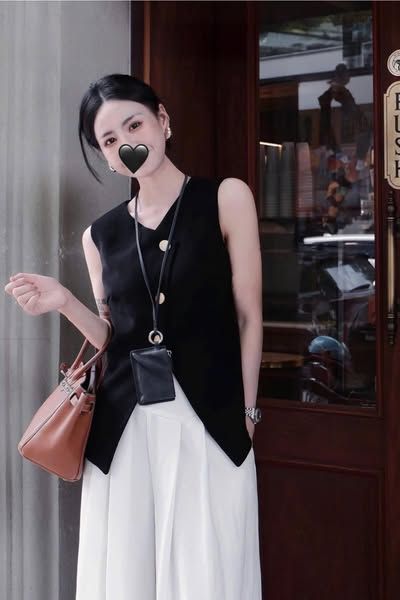 TQ4502 - SET CAO CẤP ÁO PHỐI NÚT CHÉO + QUẦN DÀI ỐNG RỘNG