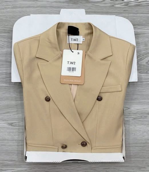 KS1173 - ÁO KHOÁC VEST PHỐI NÚT - MÀU NÂU