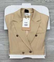 KS1173 - ÁO KHOÁC VEST PHỐI NÚT - MÀU NÂU