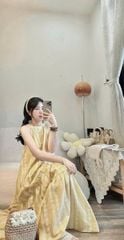 TQ4508 - ĐẦM DÀI CỔ YẾM FORM SUÔNG