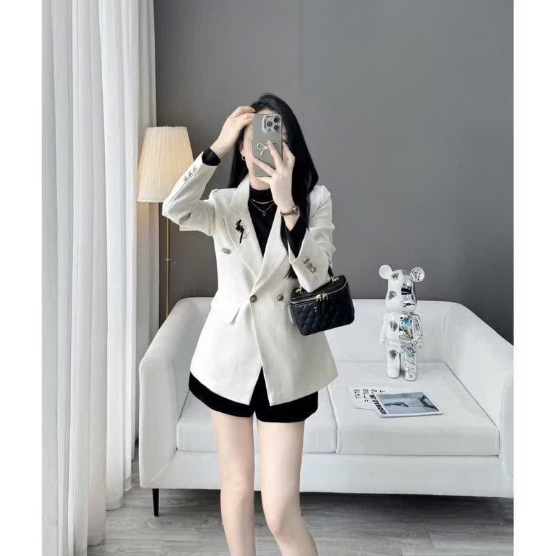 KS1172 - ÁO KHOÁC VEST PHỐI NÚT - MÀU KEM