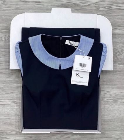 KS1177 - ĐẦM DÀI CÔNG SỞ PHỐI (XANH ĐEN)