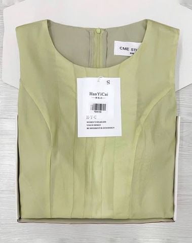 TQ4515 - ĐẦM DÀI XÒE SÁT NÁCH (XANH)