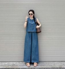 TB8778 - SET JEAN SÁT NÁCH (XANH NHẠT)