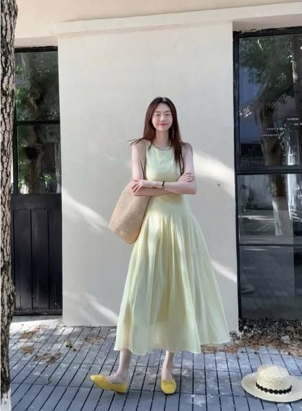 TQ4515 - ĐẦM DÀI XÒE SÁT NÁCH (XANH)