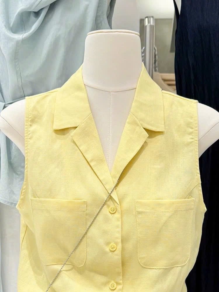 KS1175 - ÁO KIỂU SƠMI SÁT NÁCH - MÀU VÀNG