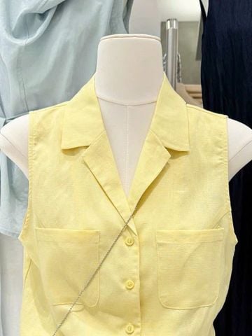 KS1175 - ÁO KIỂU SƠMI SÁT NÁCH - MÀU VÀNG