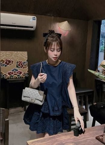 VGU1149 - SET XÔ THÊU NGẮN (XANH ĐEN)