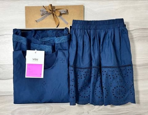 VGU1149 - SET XÔ THÊU NGẮN (XANH ĐEN)